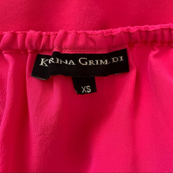 Karina Grimaldi Neon Pink Silk Embellished Rhinestone Beaded Party Dress Revolve - Picture 11 of 16